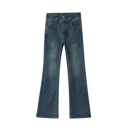 Damen Vintage Jeans Hochtaillierend Flared Schnitt
