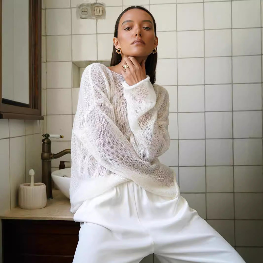 Damen Strickpullover Weit Norvielle Luftig - Norvielle