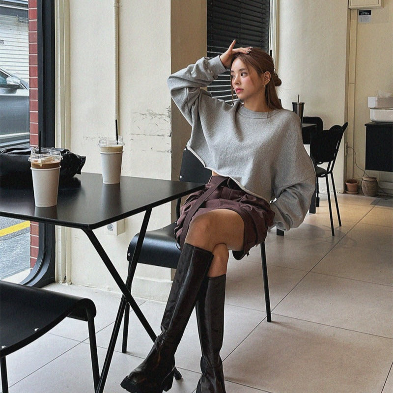 Damen Oversized Pullover Voluminöse Ärmel Norvielle