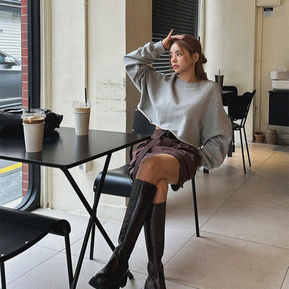 Damen Oversized Pullover Voluminöse Ärmel Norvielle