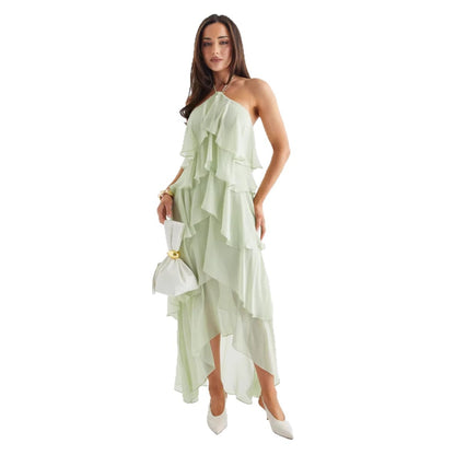 Damen Maxikleid mit Rüschendetails Elegantes Design