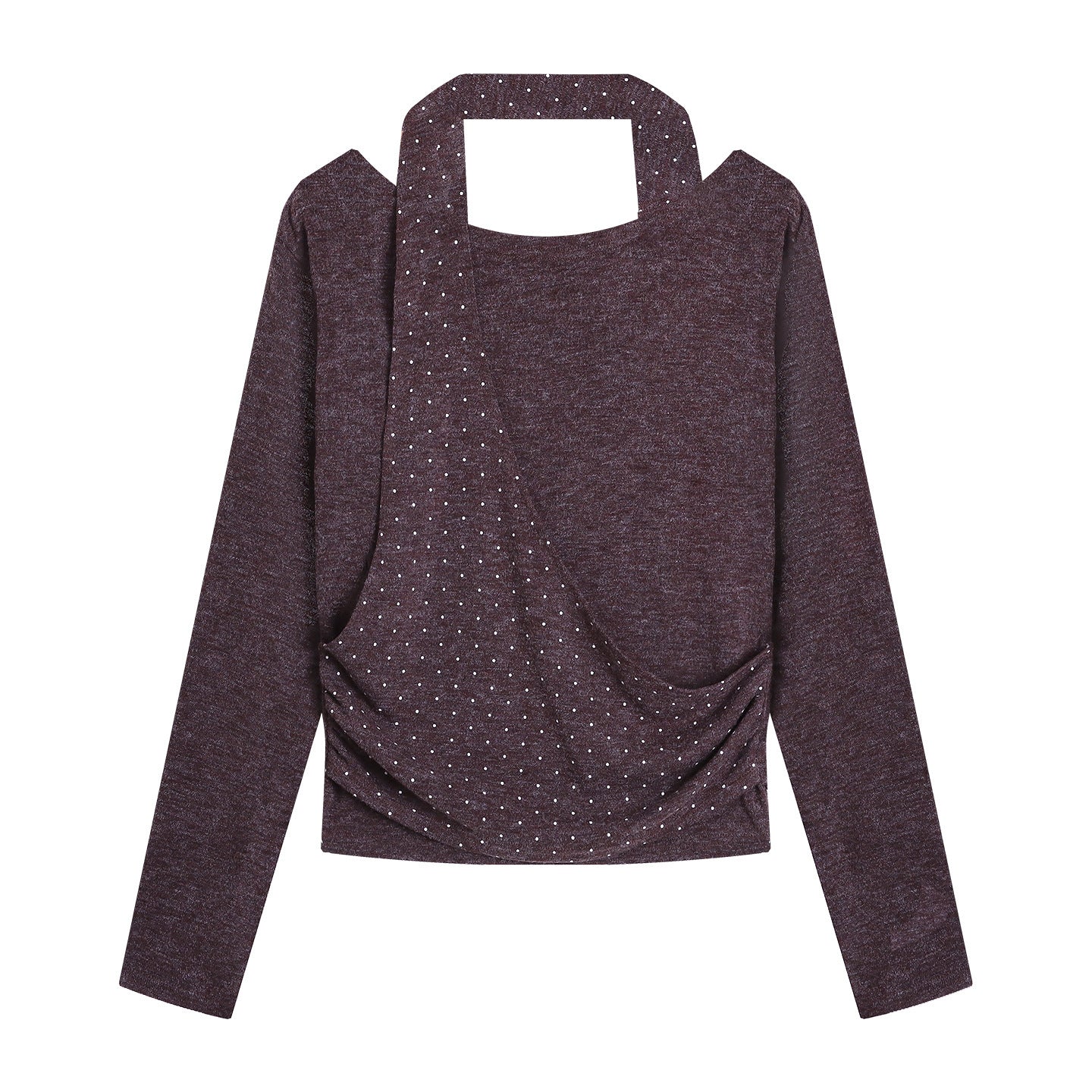 Damen Oberteil Asymmetrischer Ausschnitt Eleganter Riemen Norvielle