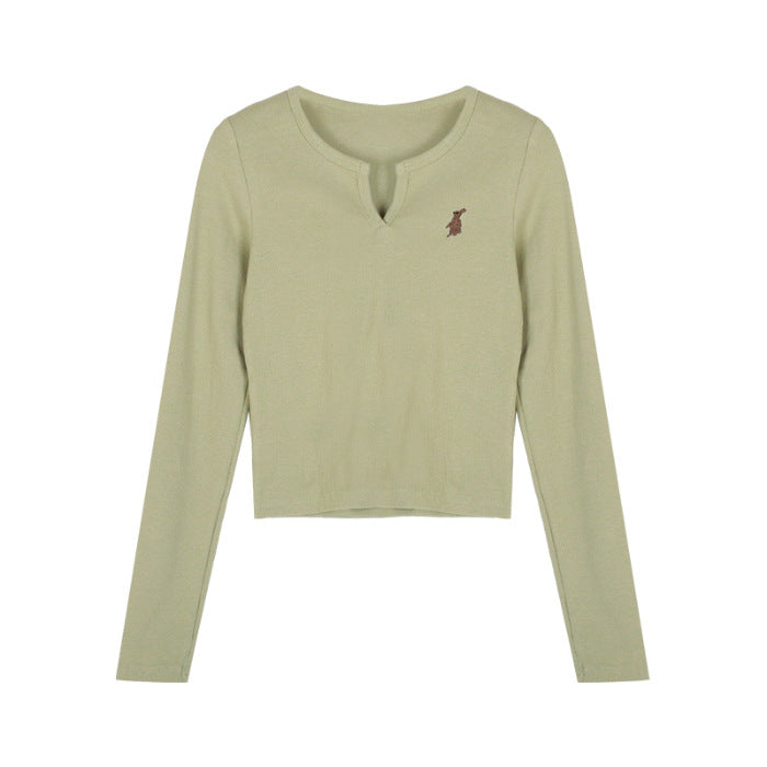 Damen Cropped Langarmshirt Norvielle