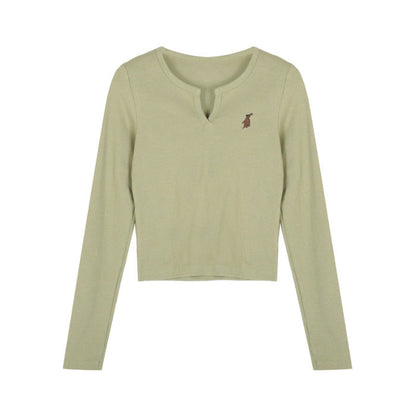 Damen Cropped Langarmshirt Norvielle