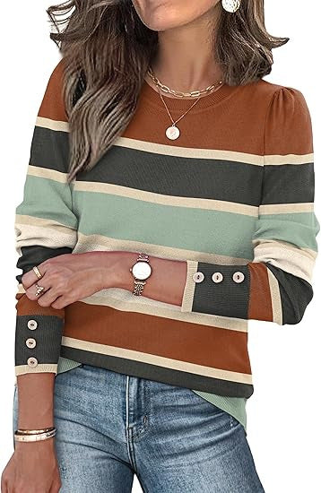 Damen Pullover Lässig Knopfdetails Norvielle