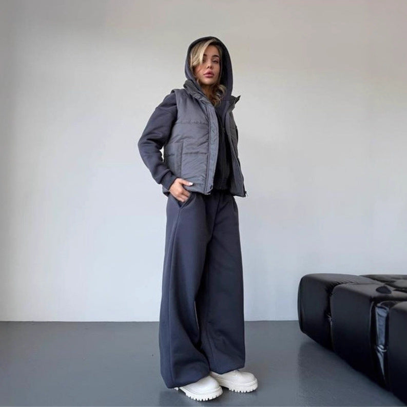 Damen Steppweste Kapuze Taschen Norvielle