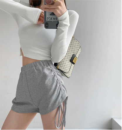 Damen Langarmshirt Rippdetails Modern Cropped