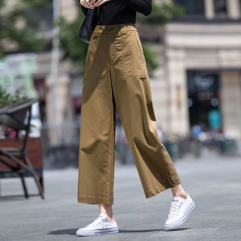 Damen Weite Hose Hochtaillierter Bund Norvielle