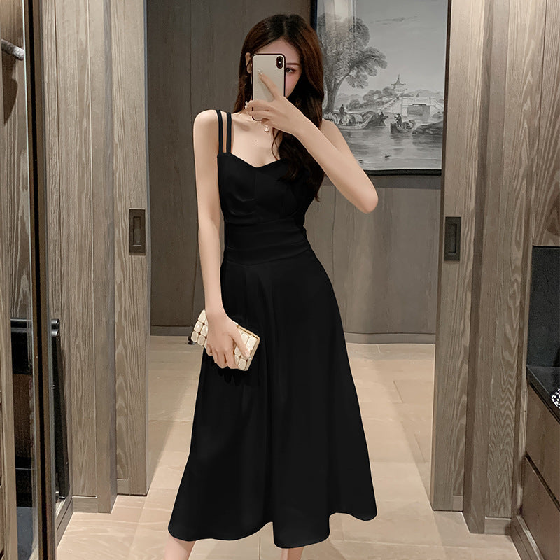 Damen Maxikleid Klassischer Schnitt Schmale Träger Norvielle