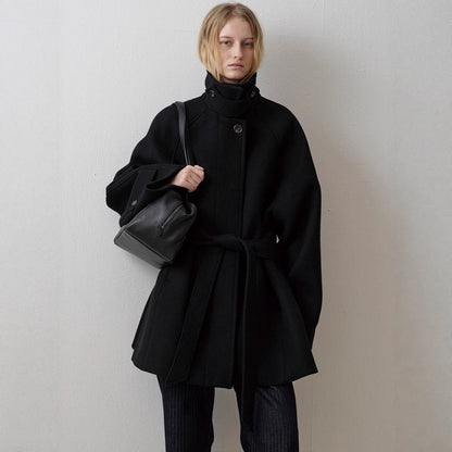 Damen Wollmantel Gesteppt Eleganter Kragen
