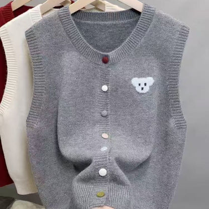 Damen Strickweste Bärenmotiv Norvielle