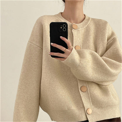 Damen Strickjacke Großknöpfe Lässiger Schnitt Norvielle