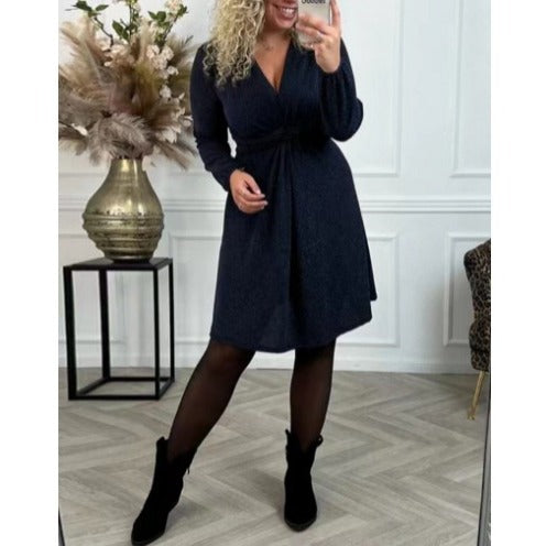 Damen Wickelkleid Rüschendetails Tailliert Norvielle - Norvielle