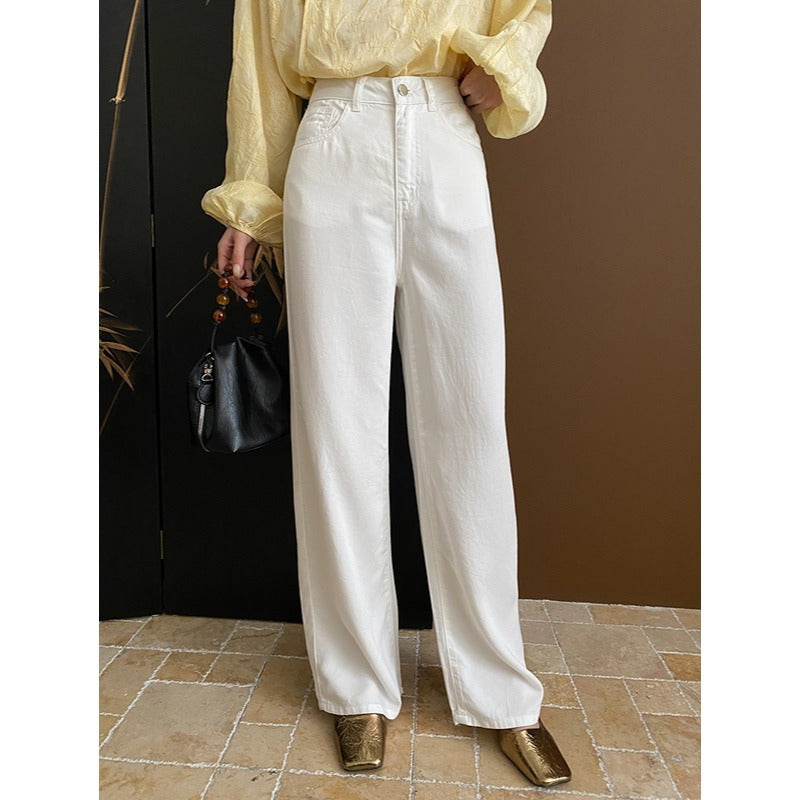 Damen High-Waist-Jeans Weite Bein Norvielle - Norvielle