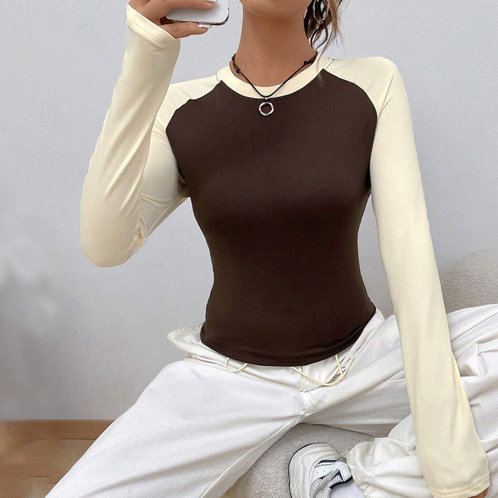 Damen Langarmshirt Raglan-Design Figurpassend