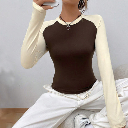 Damen Langarmshirt Raglan-Design Figurpassend