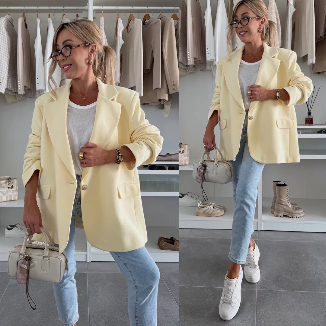 Damen Oversized Blazer mit Taschen und modischem Schnitt