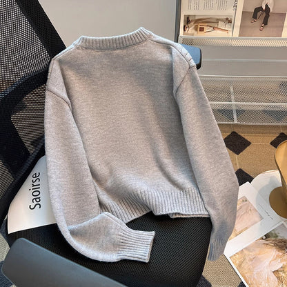 Damen Strickpullover Sportlich Dekorativer Reißverschluss Norvielle