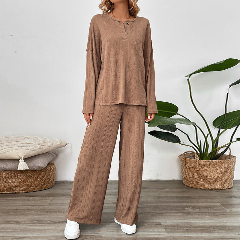 Damen Strickset Pullover und weite Hose Norvielle - Norvielle