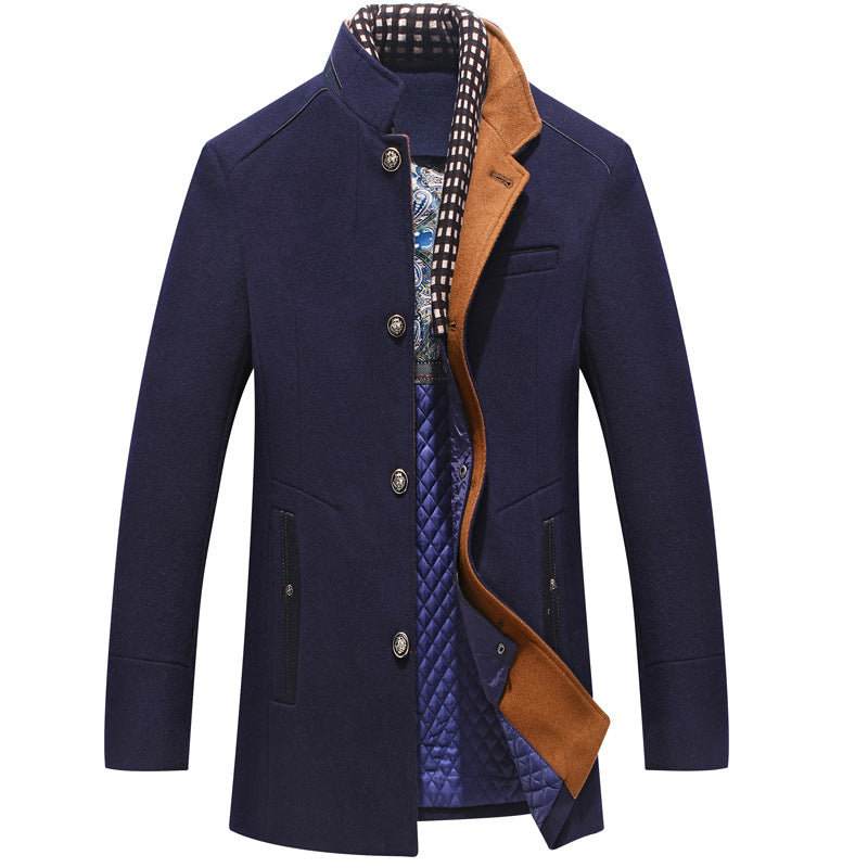Herren Wollmantel Slim Fit