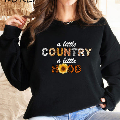 Damen Sweatshirt Lässiger Print Weite Ärmel Norvielle