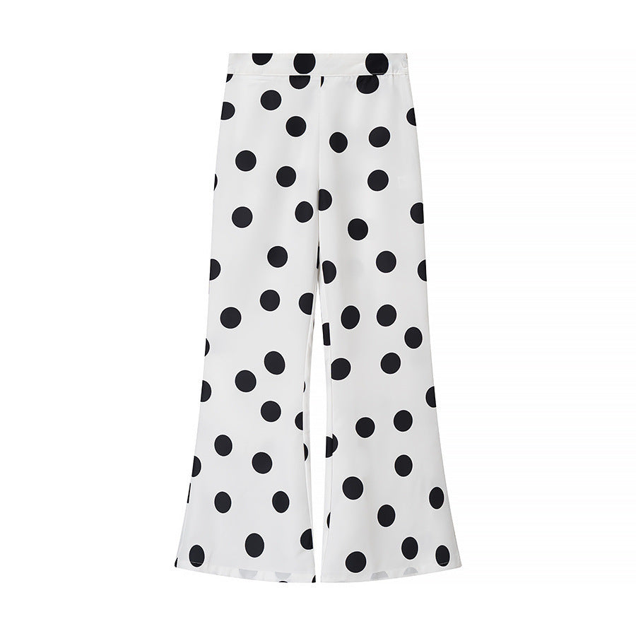 Damen Weite Hose Punktmuster