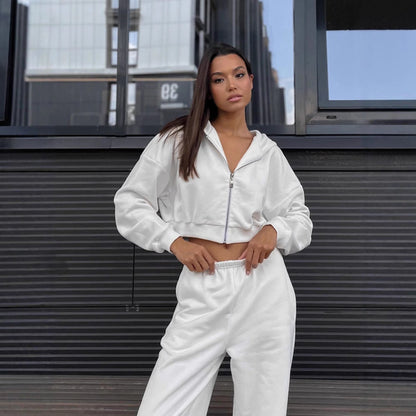 Damen Cropped Hoodie Elastisch Weit Bequem
