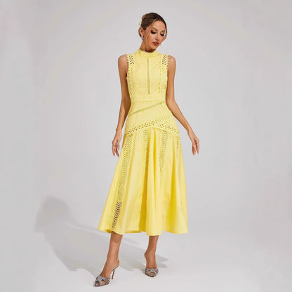 Damen Midi-Kleid Spitzenakzente Norvielle - Norvielle