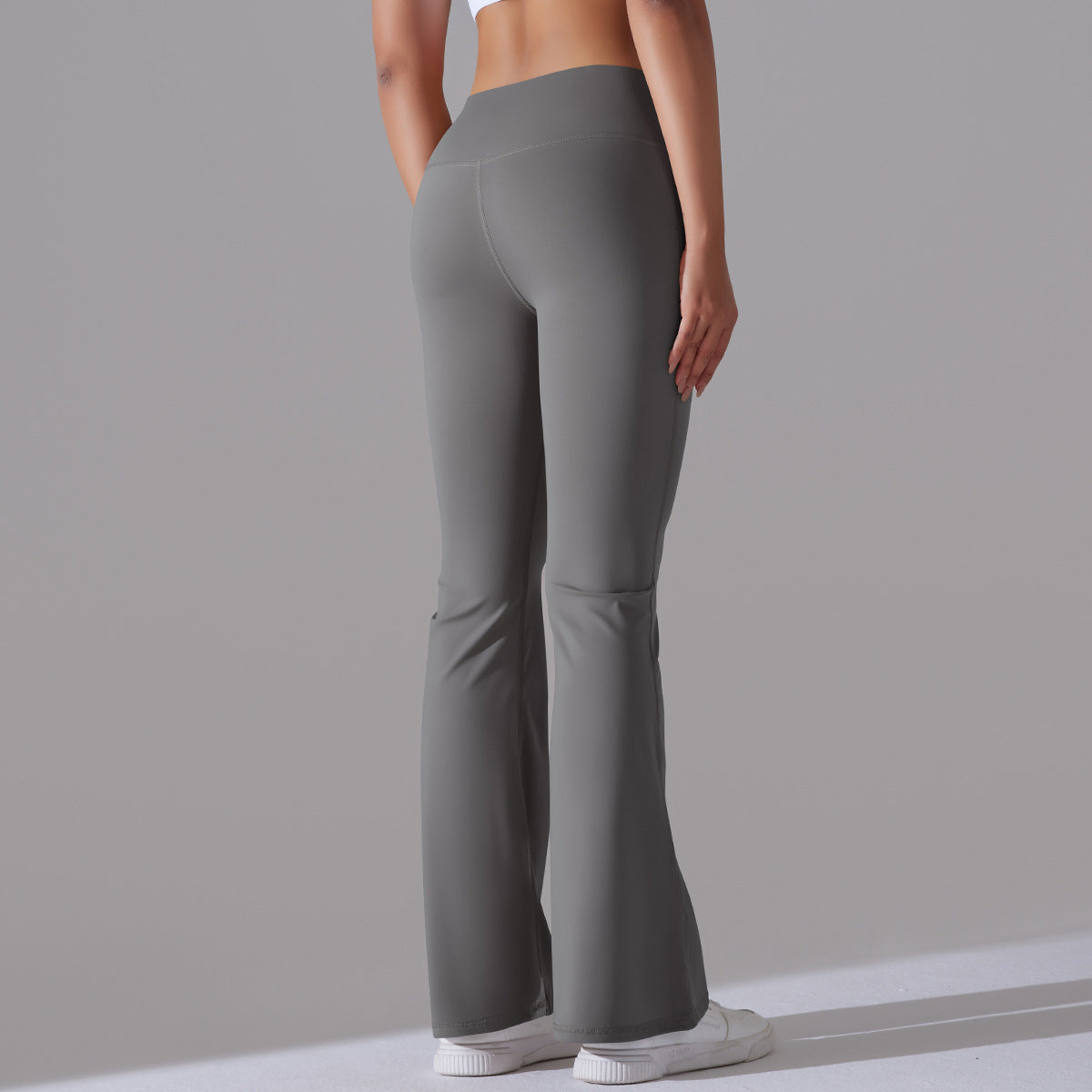 Damen Fitnesshose Flared High-Waist Sportleggings für Training