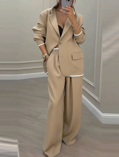 Damen Blazer-Hose-Set Weites Design Norvielle