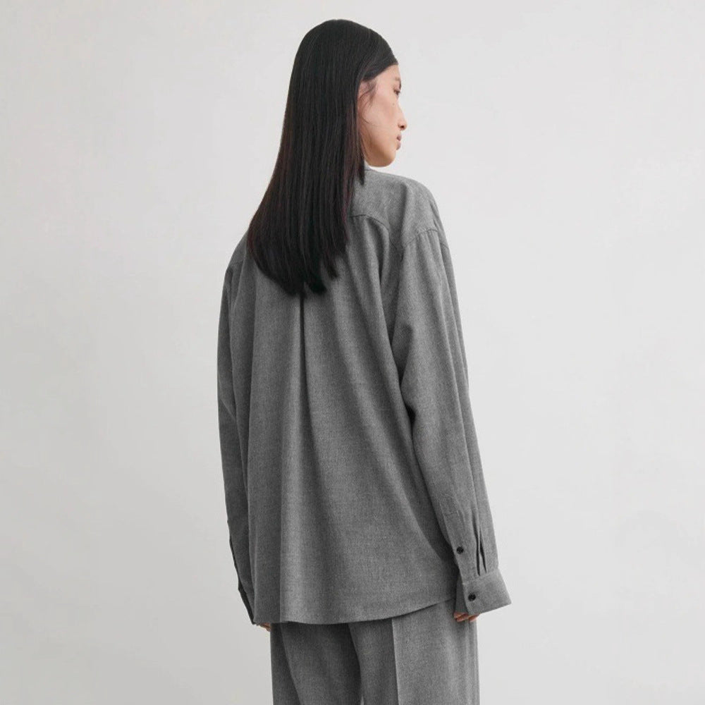 Damen Oversized Hemdbluse Moderner Schnitt Lässig Weiß