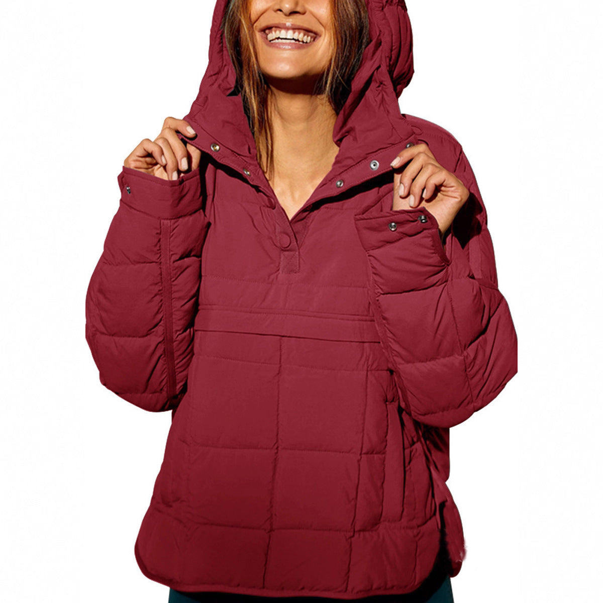 Damen Steppjacke Übergröße mit Kapuze Norvielle