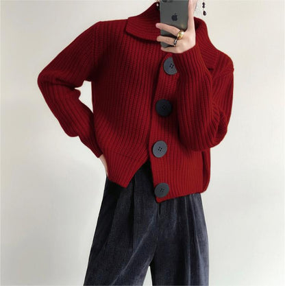 Damen Strickjacke Oversized Große Knöpfe Norvielle