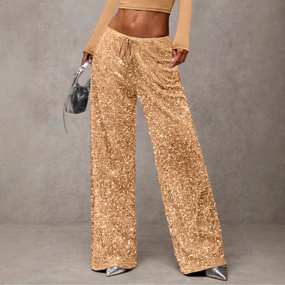 Damen Palazzo-Hose Paillettenbesatz