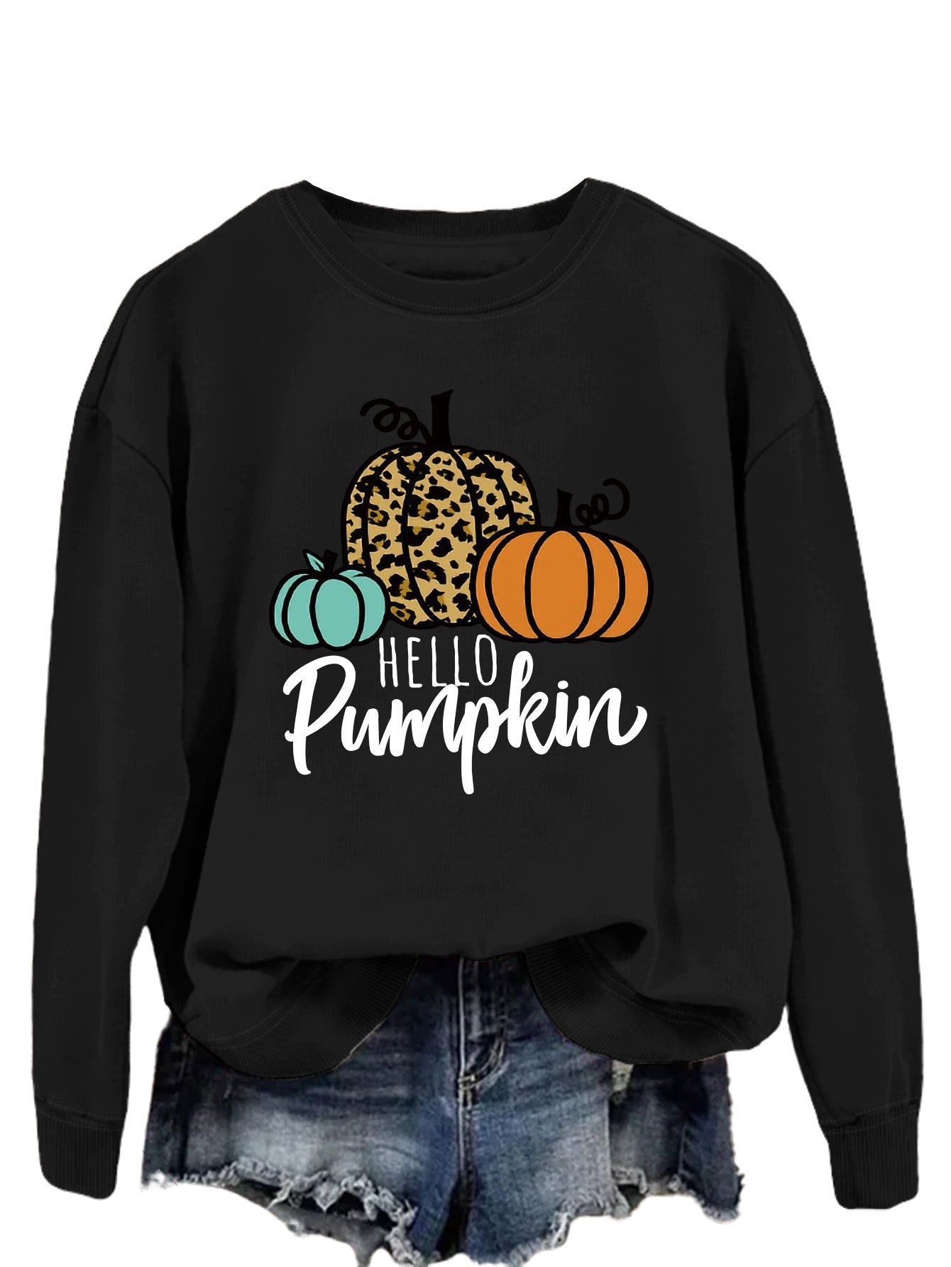 Damen Sweatshirt Herbstmotiv Lässiger Schnitt Norvielle