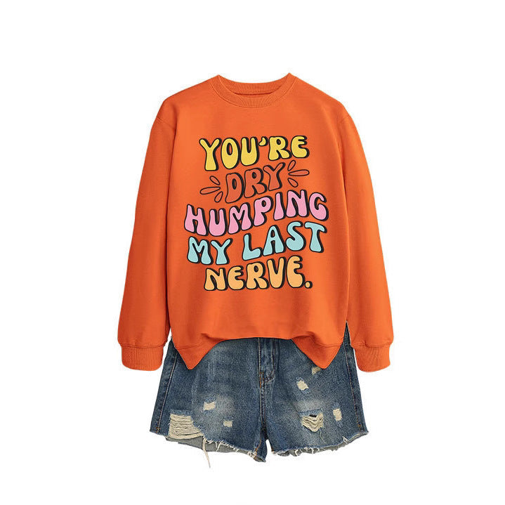 Damen Sweatshirt Comic-Slogan Lässig Norvielle