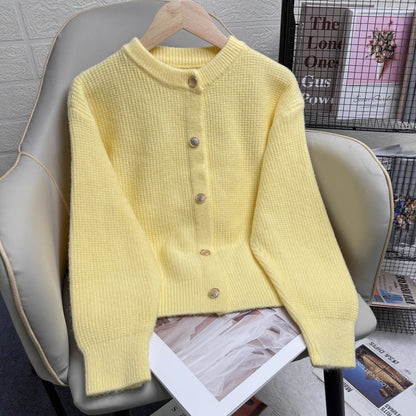 Damen Strickjacke Knopfdetails Modernes Muster Norvielle