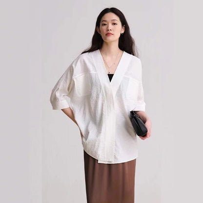 Damen Offen Geschnittene Bluse Elegant Norvielle