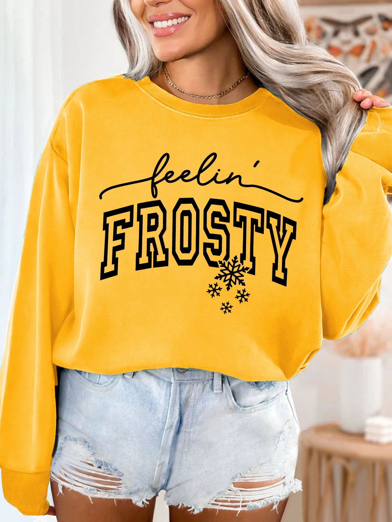 Damen Sweatshirt Grafik-Aufdruck Norvielle