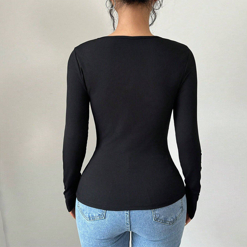 Damen Bodysuit Langarm Dekorative Schleifen Norvielle