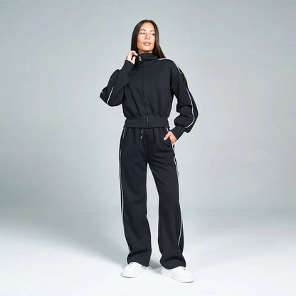 Damen Sportset Stehkragen Reißverschlusstaschen Norvielle