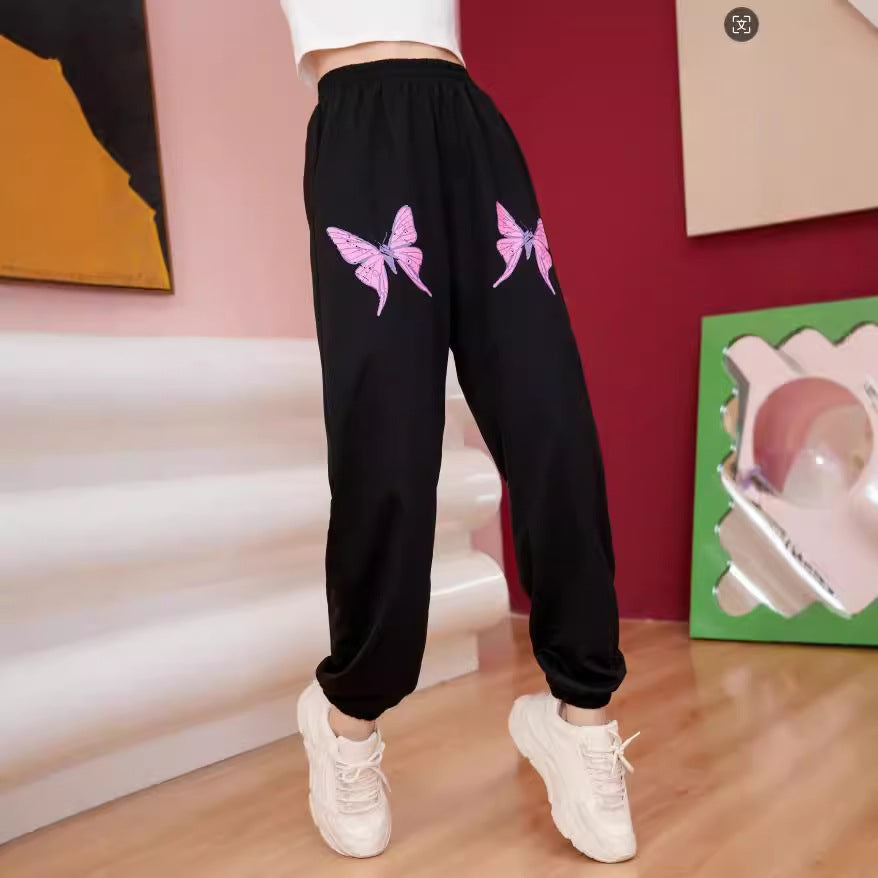 Damen Jogginghose Bunt Schmetterlingsmuster - Norvielle