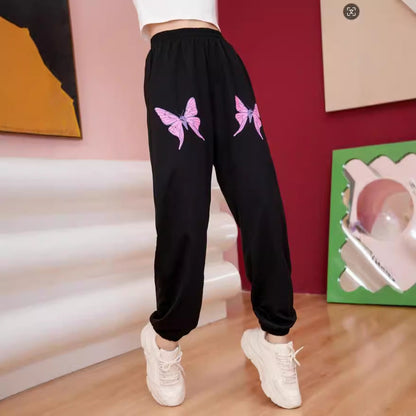 Damen Jogginghose Bunt Schmetterlingsmuster - Norvielle