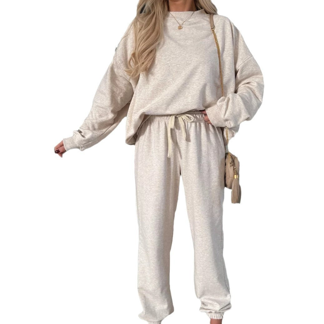 Damen Fleece-Loungewear-Set Weites Design Elastischer Bund