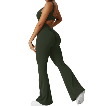 Rückenfreier Damen Flare-Jumpsuit
