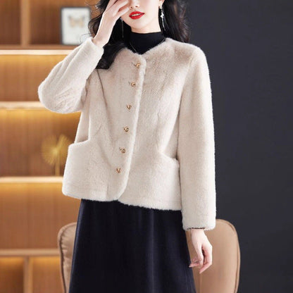 Damen Fleecejacke Kuschelig Knopfdesign Norvielle - Norvielle