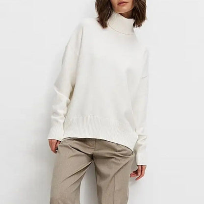 Damen Rollkragenpullover Oversized Kuschelfleece Norvielle