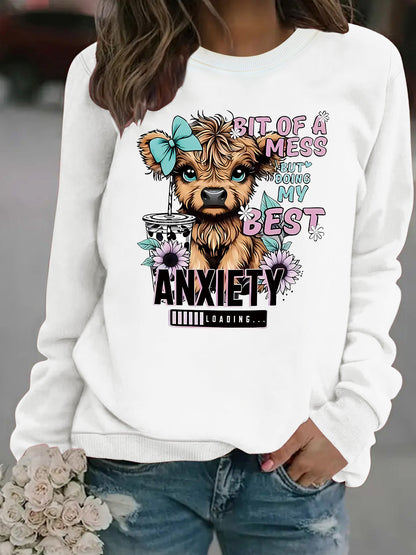 Damen Sweatshirt Hundedesign Motiv Weich