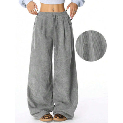 Damen Cordhose Weit Elastischer Bund
