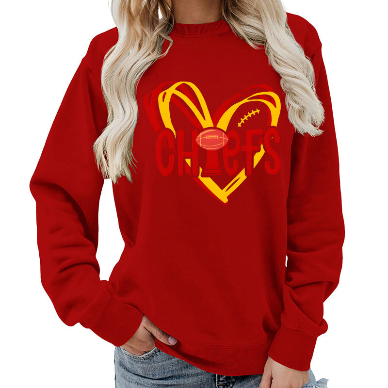 Damen Sweatshirt Herzmotiv Sportgrafiken Norvielle